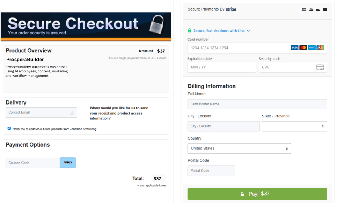ProsperaBuilder-checkout-page